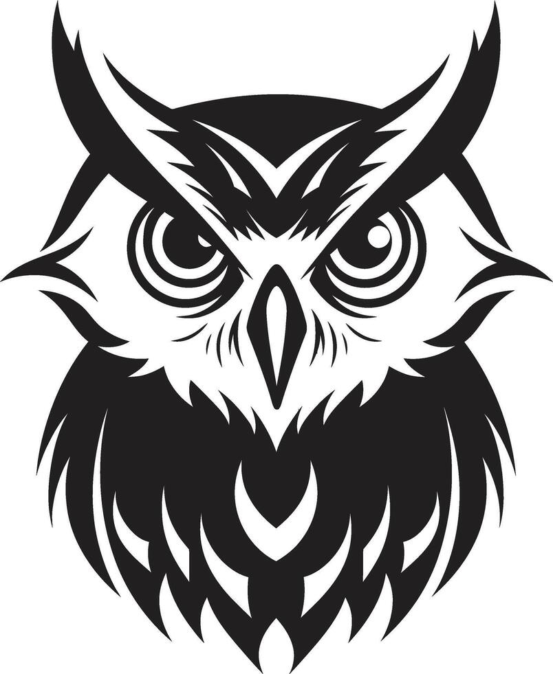 Eagle eyed Wisdom Noir Inspired Owl for a Striking Brand Shadowed Owl Graphic Stylish Black with vector