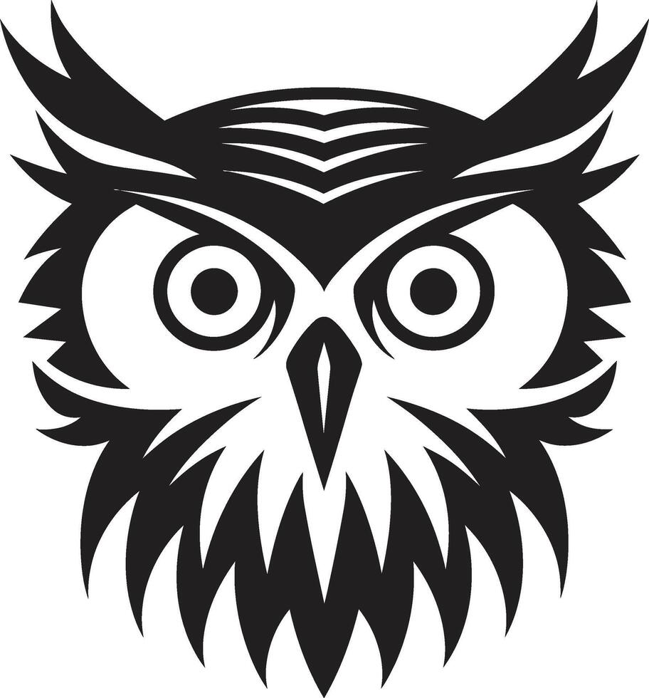 Noir Owl Profile Contemporary Illustration for a Striking Look Moonlit Owl Graphic Stylish Black with Elegant Art vector