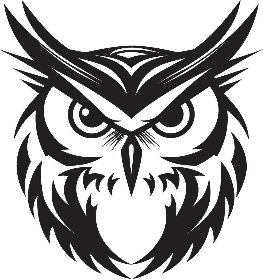 Majestic Owl Elegant Black for a Captivating Look Nocturnal Guardian Chic Illustration with Stylish Owl vector
