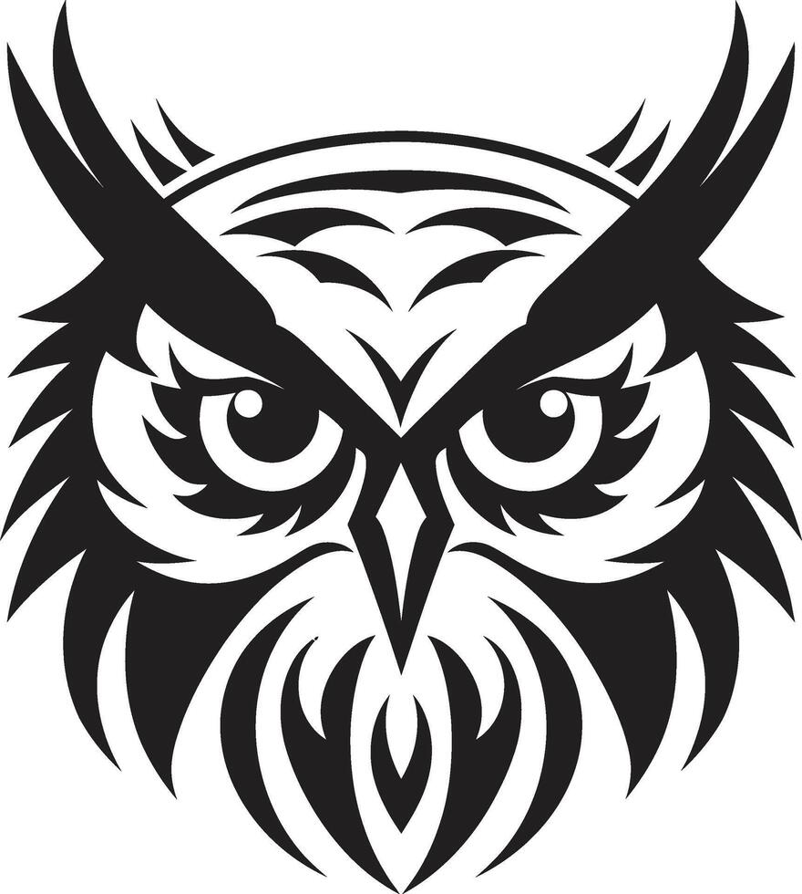 Noir Owl Profile Sleek Black with Elegant Owl Eagle eyed Insight Modern Art with Owl Emblem vector