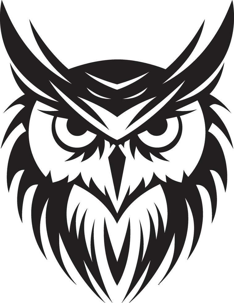 Elegant Owl Intricate Black for Modern Branding Moonlit Owl Graphic Noir Illustration for a Captivating Look vector