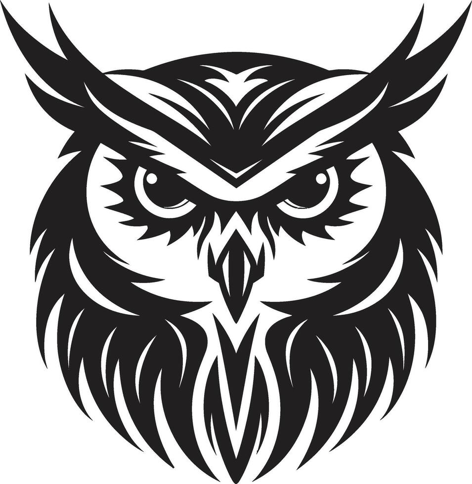 Shadowed Owl Graphic Elegant Black Illustration with a Touch of Mystery Wise Guardian Emblem Contemporary Art with Owl vector