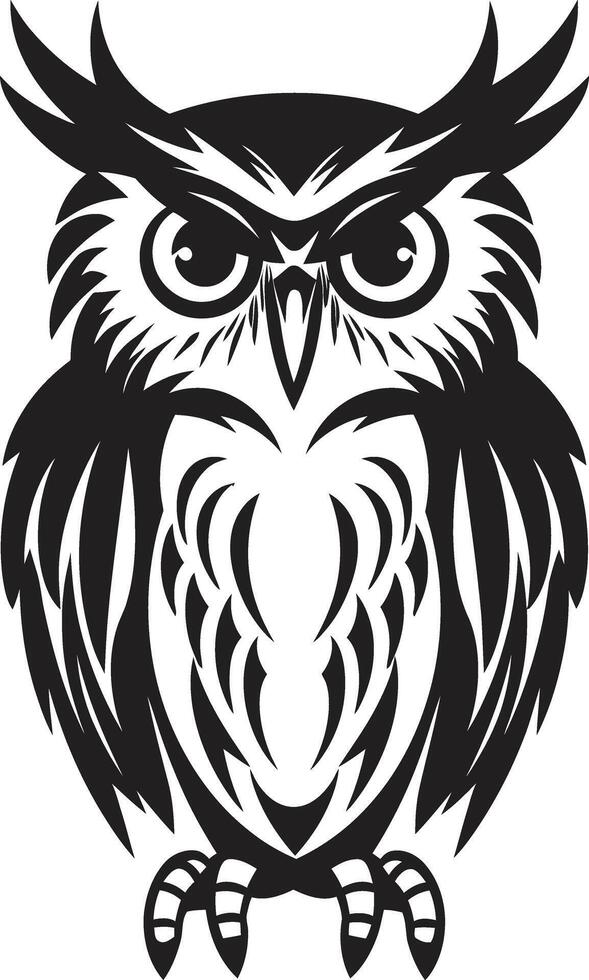 Dark Owl Silhouette Intricate Noir Inspired Black for a Captivating Moonlit Owl Graphic Elegant Black Owl vector