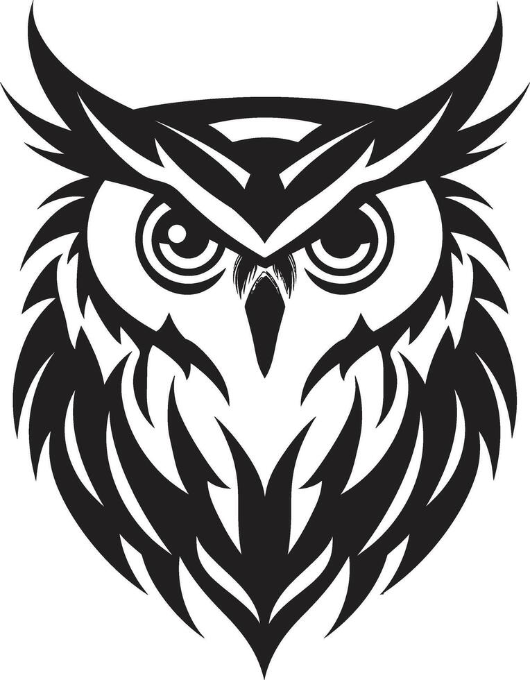 águila ojos sabiduría noir inspirado búho para un cautivador marca ensombrecido búho gráfico elegante negro con moderno toque vector