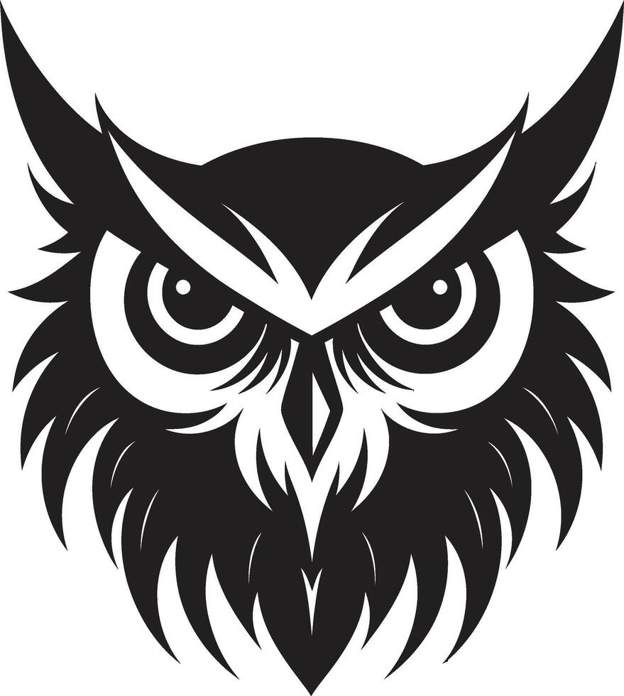 Wise Guardian Emblem Elegant Black with Noir Black Touch Noir Owl Silhouette Chic for a Captivating Brand vector