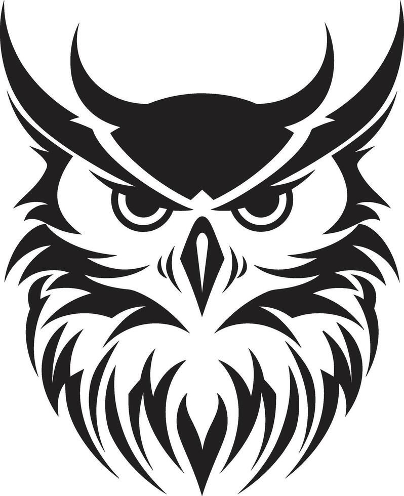 Majestic Owl Elegant Black Nocturnal Guardian Stylish with Owl Silhouette vector