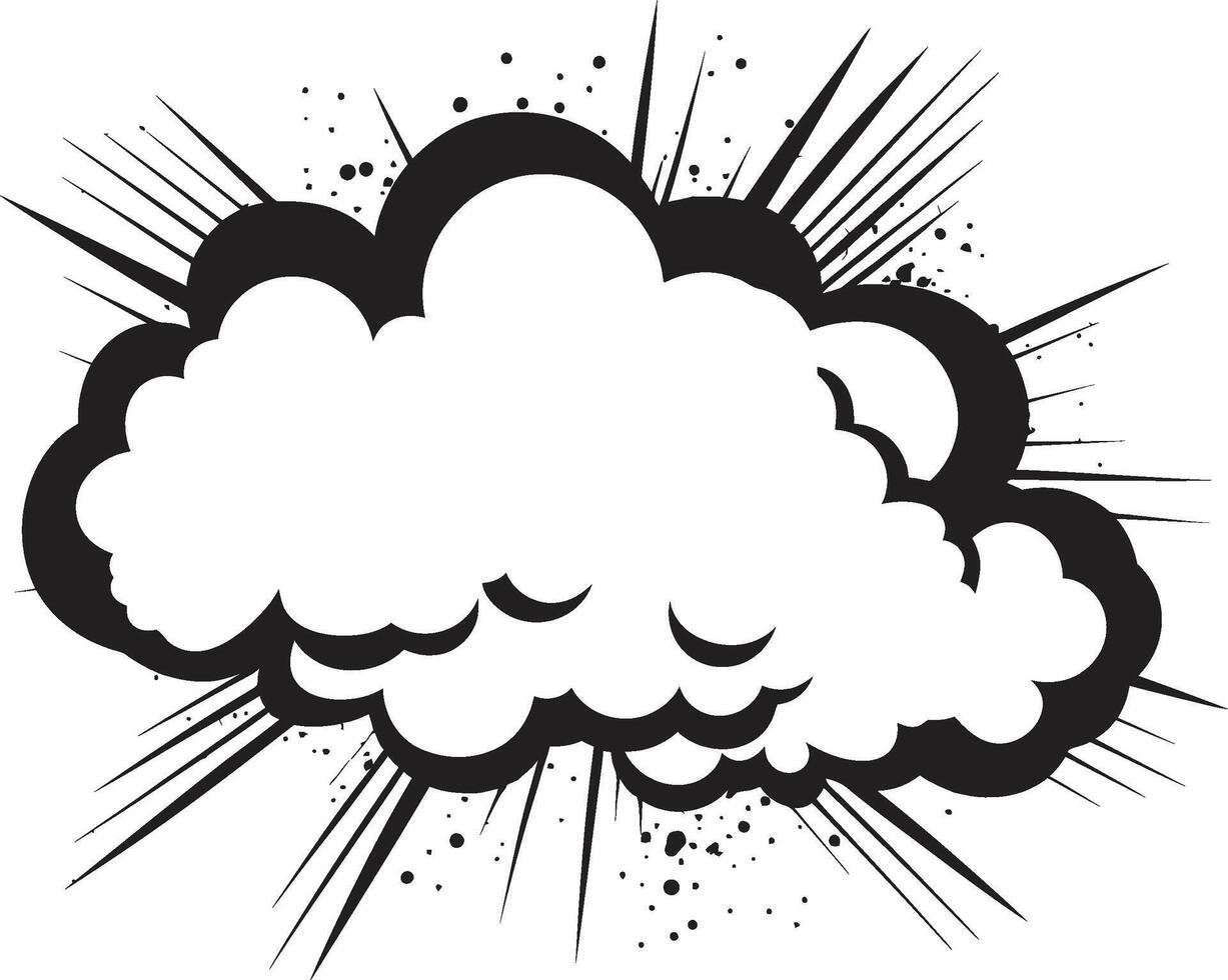 PopArt Panache 80 Word Comic Speech Bubble Bold Banter Monochrome Pop Culture Cloud in 80 Words vector