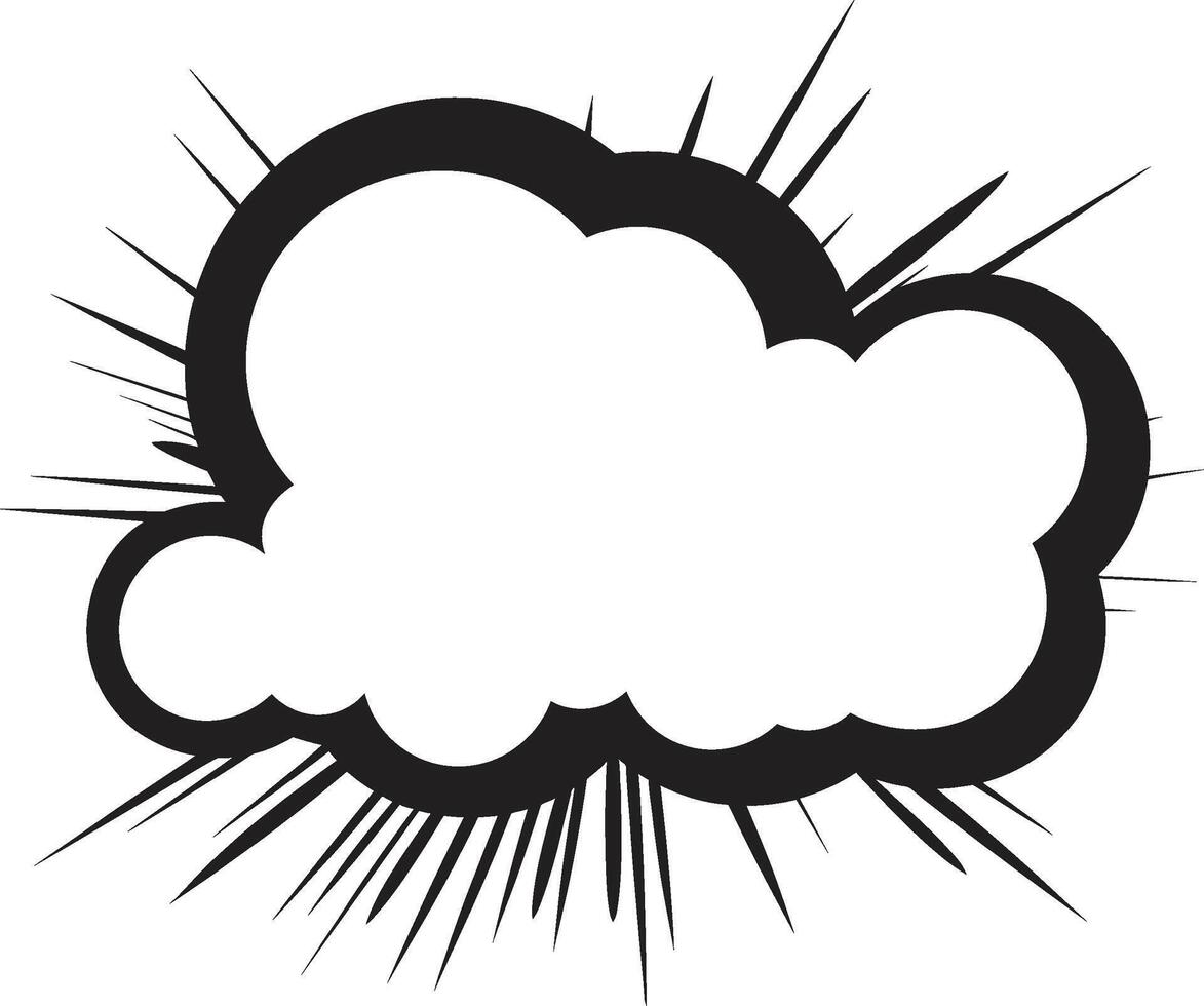 Comic Bliss 80 Word Speech Bubble with PopArt Flair Cloud of Conversation ic Black in 80 Words vector