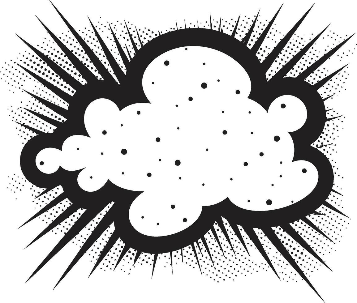 Dynamic Discourse 80 Words in a PopArt Speech Bubble Whirlwind of Words 80 Words Pop Culture Cloud Black vector