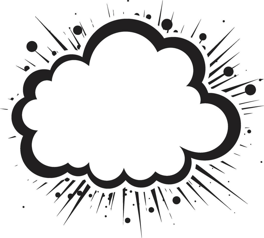 Whirlwind Wording Retro Black Speech Bubble Balloon Banter PopArt Comic Cloud in vector