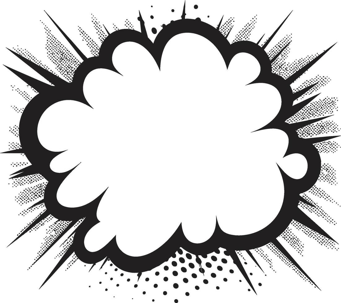 Retro Remark Dynamic Black Speech Bubble Emblem Lively Language PopArt Speech Cloud vector