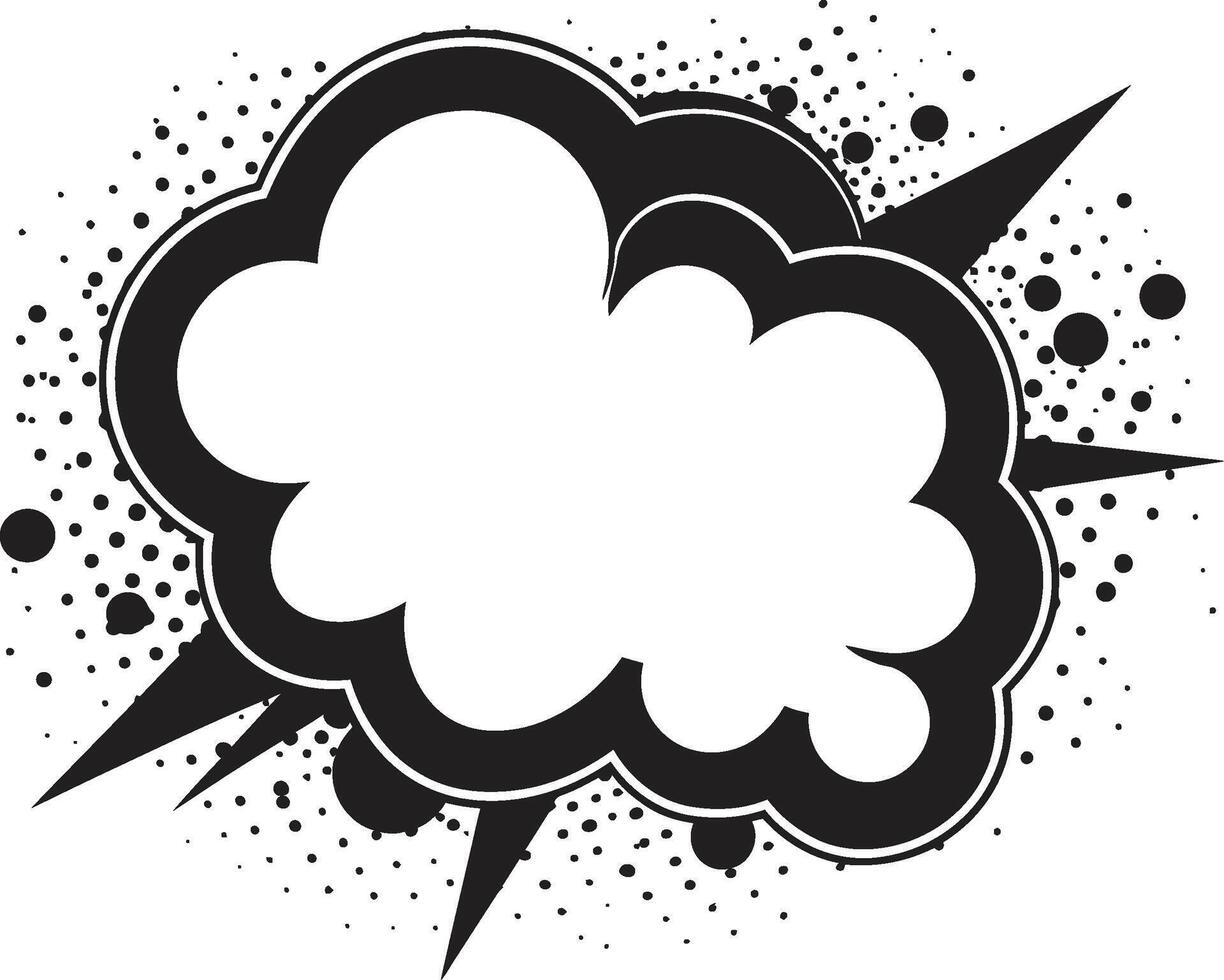Comic Expressionism Bold PopArt Bubble Emblem Lively Lex Retro Black Speech Cloud vector