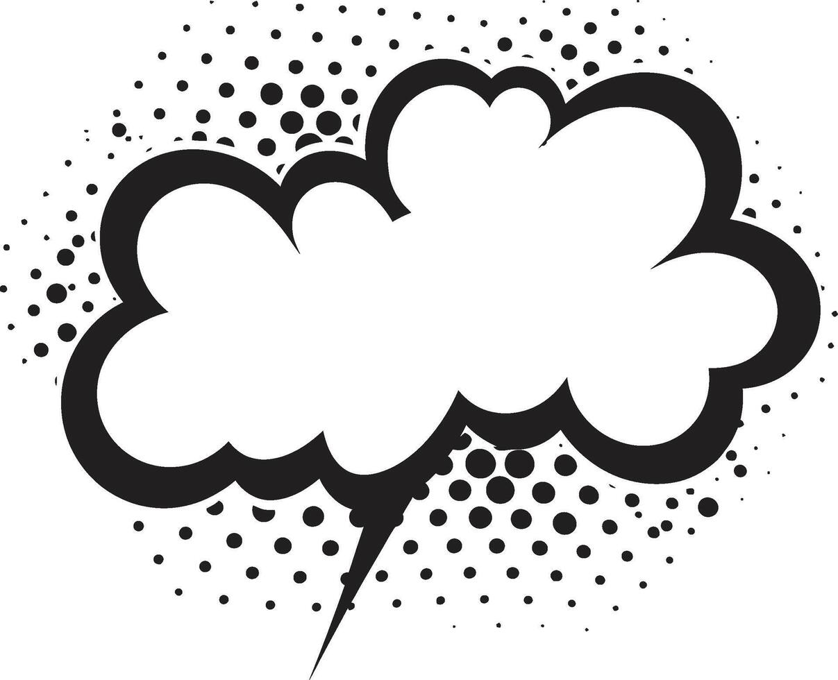 Whirlwind Words ic Black Comic Bubble Bold Banter Retro PopArt Speech Cloud Emblem vector