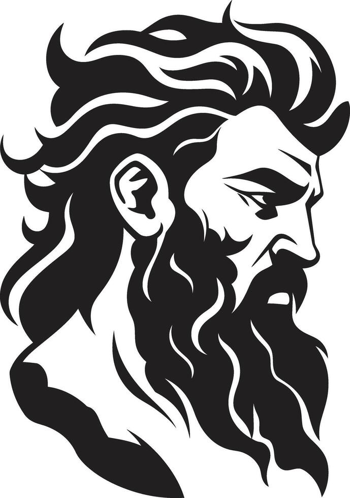 Neptunian Majesty Poseidon God in Black God of the Seas Poseidons Emblematic Black in 80 Words vector