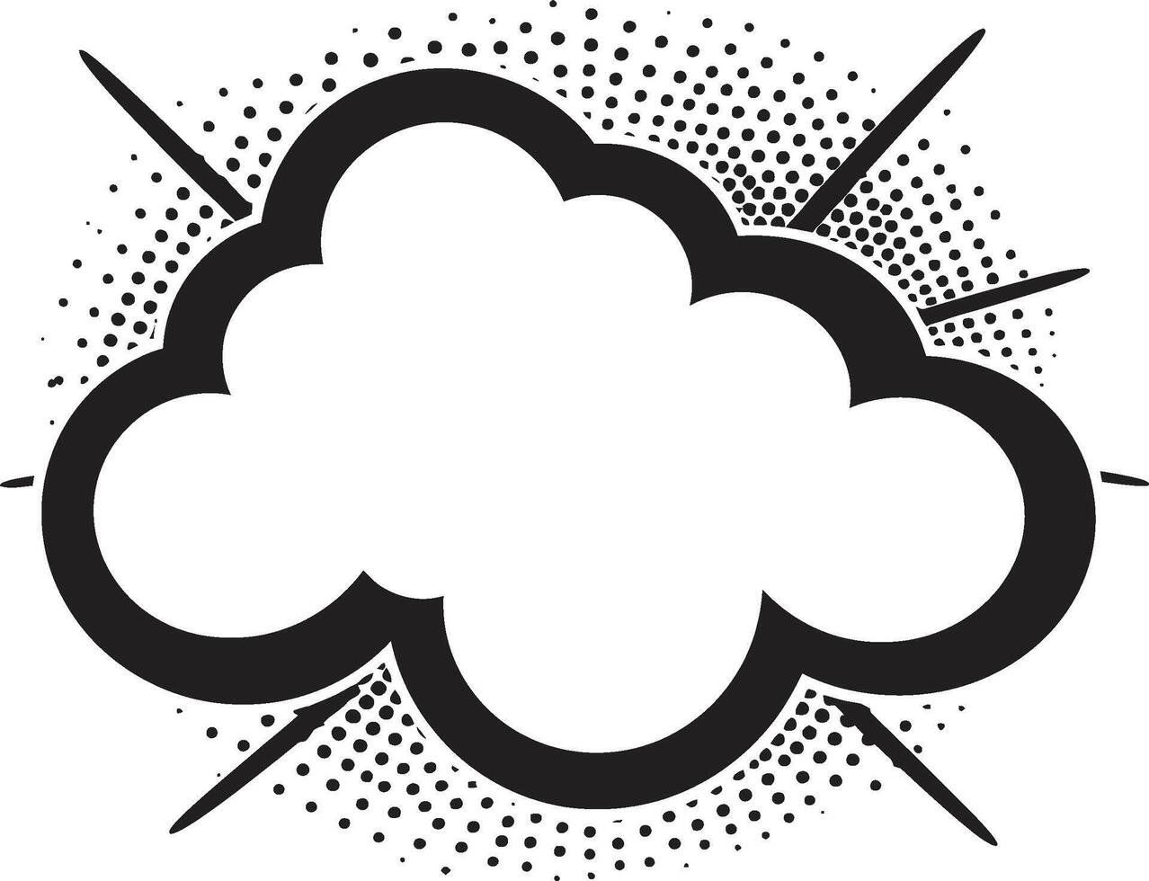 Comic Creation Black Speech Bubble Whimsical Wordplay PopArt Speech Cloud vector