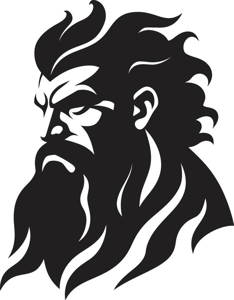 Sea Sovereignty Poseidons Black ic Emerges Poseidons Pose Regal Emblematic Black in 80 Words vector
