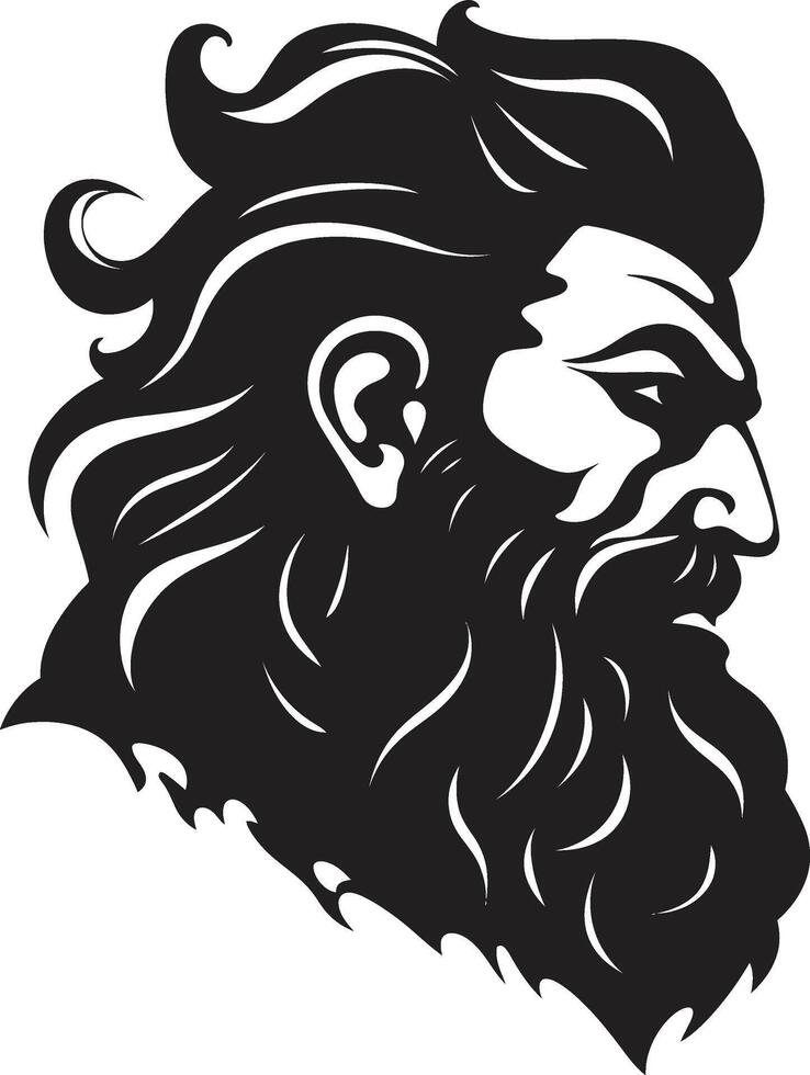 Neptunian Nobility Poseidons Black Emblem in 80 Words Trident Triumph Poseidons ic Black Emblematic in 80 Words vector
