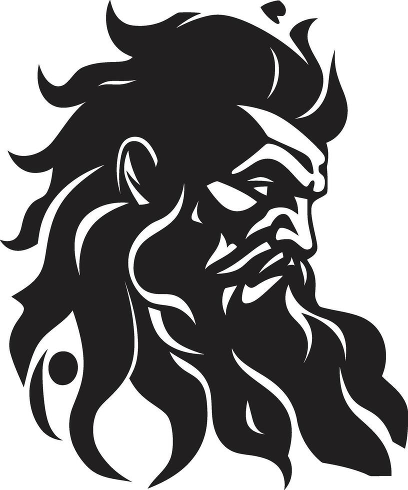 Ocean Ruler Poseidons Shines in Monochrome Neptunian Nobility Poseidons Black in 80 Words vector