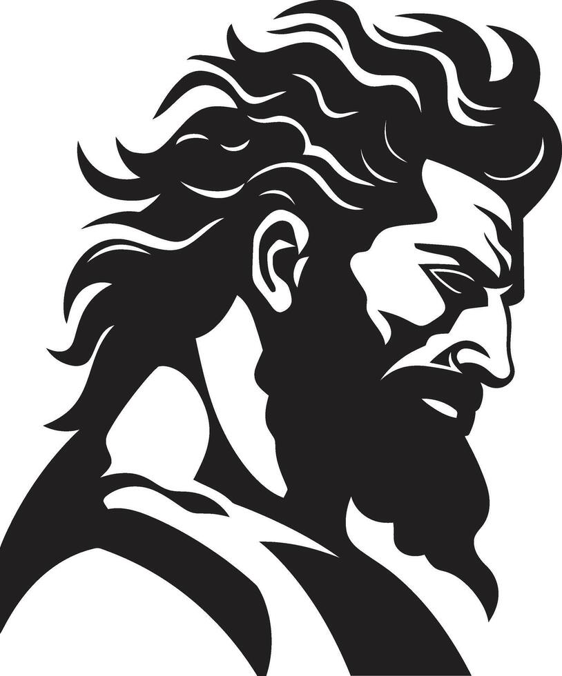 Sea God Symbol Poseidons Black in 80 Words Tidal Titan Poseidons Resplendent in Black vector