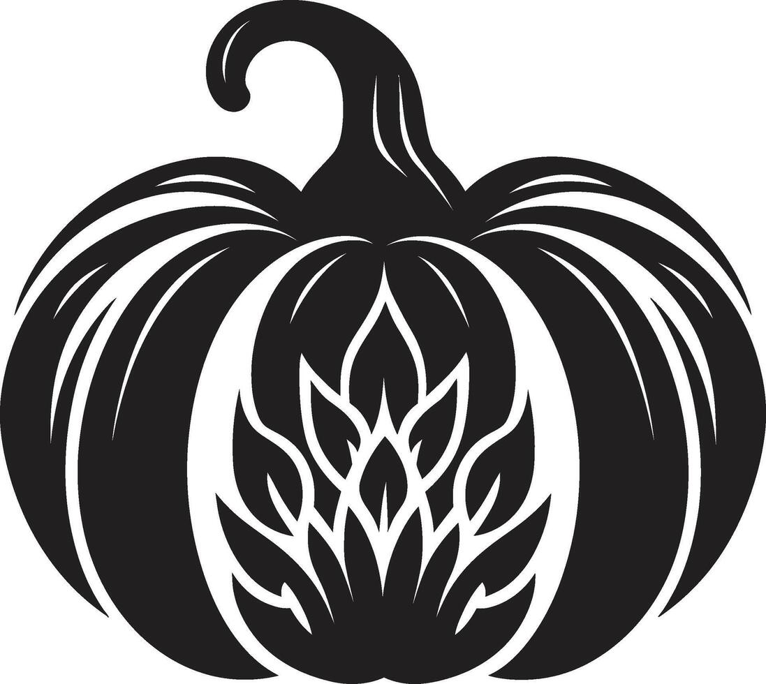 Shadowy Harvest Pumpkin in Black Ghostly Gourd Black of Pumpkin vector