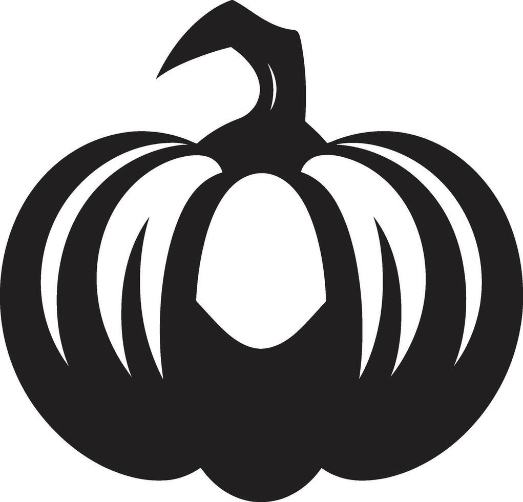 Autumn Emblem Black Pumpkin Sinister Silhouette Elegant Pumpkin in Black vector