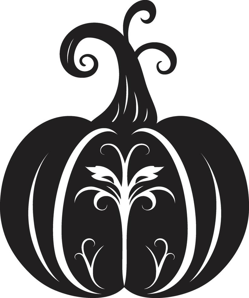 Ghostly Gourd Elegant of Black Pumpkin Sinister Squash Black of Pumpkin in vector