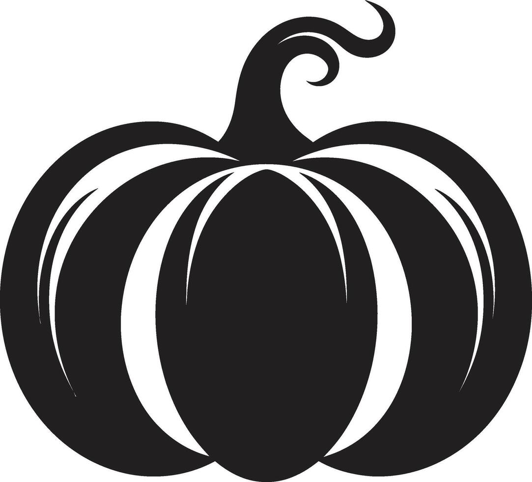 Sinister Shadows Elegant Pumpkin in Black Midnight Harvest Black of Pumpkin vector