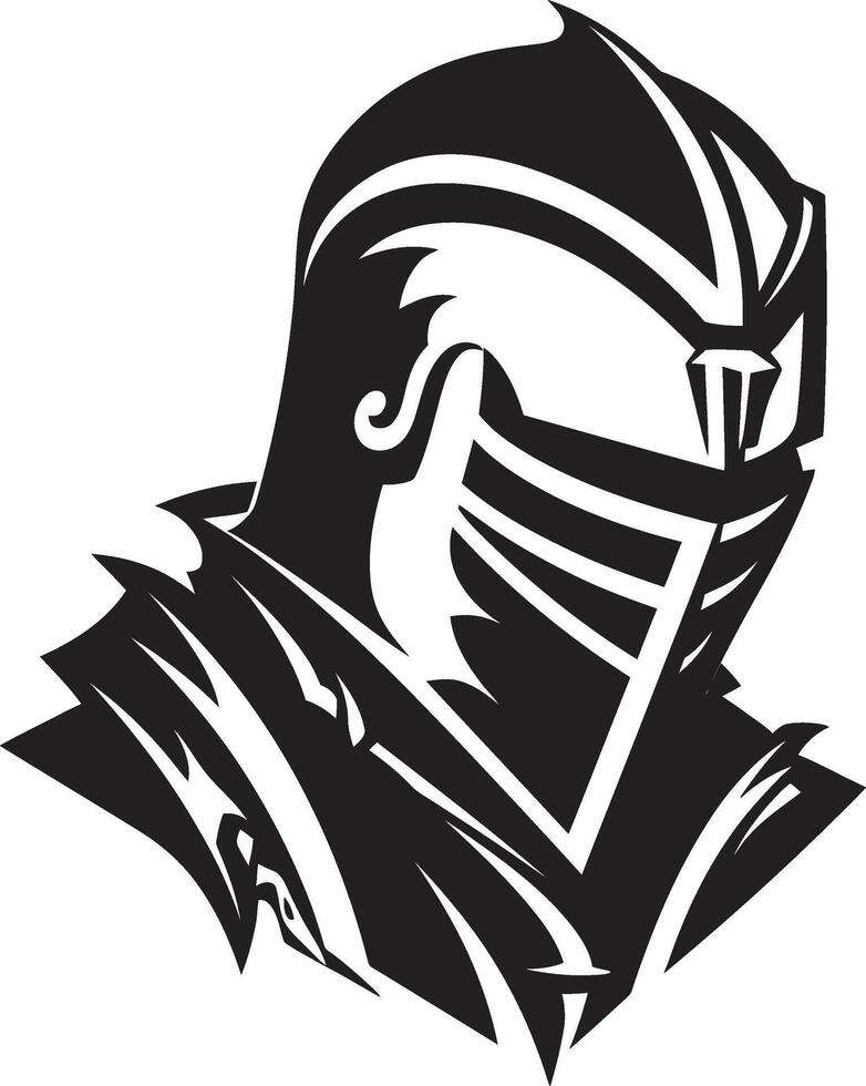 Noir Lament Elegant Black Sad Knight Soldier Emblem Tearful Templar Black for Sad Knight Soldier vector