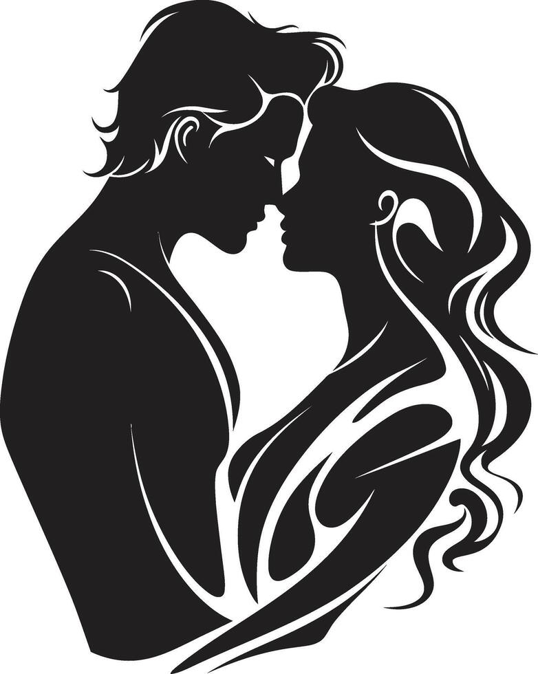 Arousing Affection Black Seductive Couple in Elegant Hypnotic Harmony Black for Seductive Couple vector