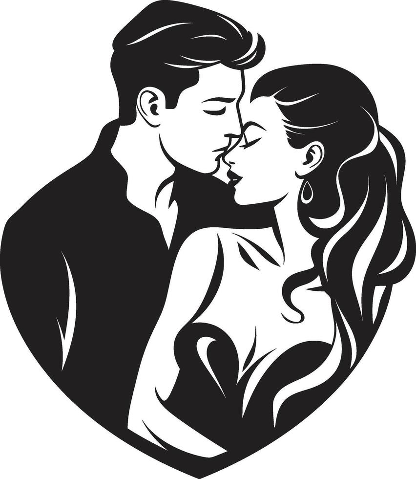 Allure in Ebony ic Black Seductive Couple Emblem Seducing Sweetness Elegant for Black Seductive Couple vector