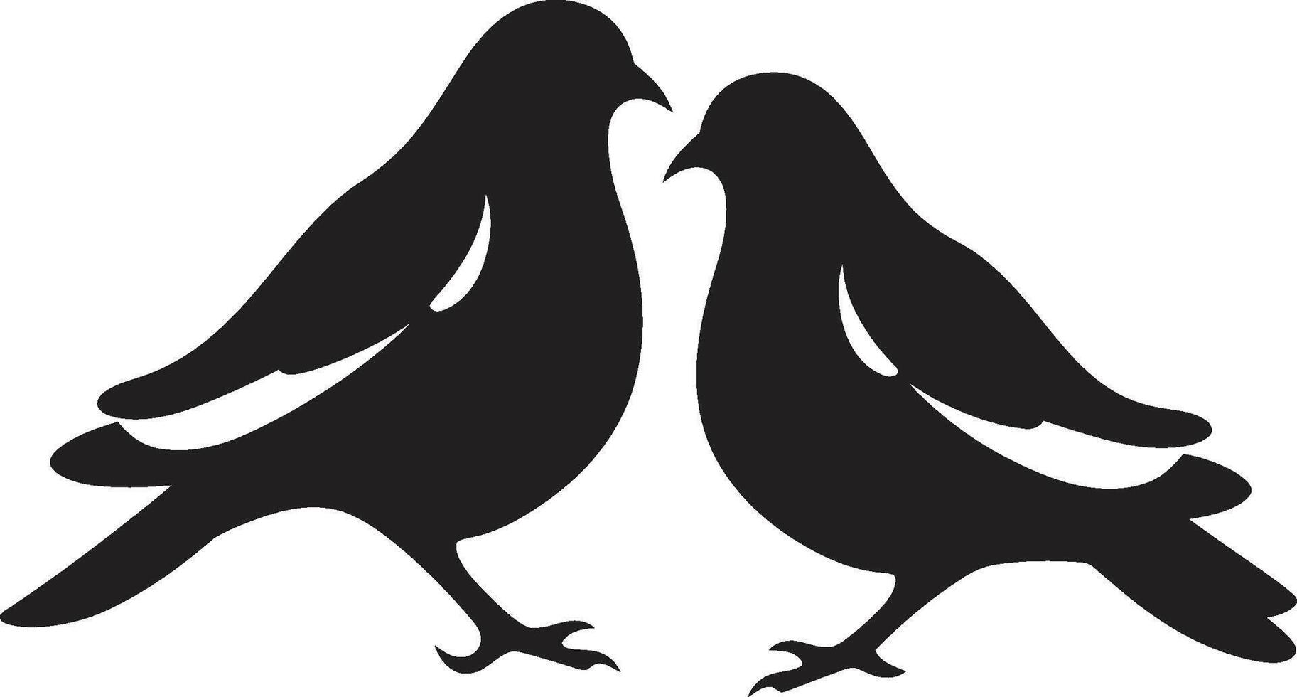 Harmony in Flight Dove Pair Element Symbolic Serenity of a Dove Pair vector