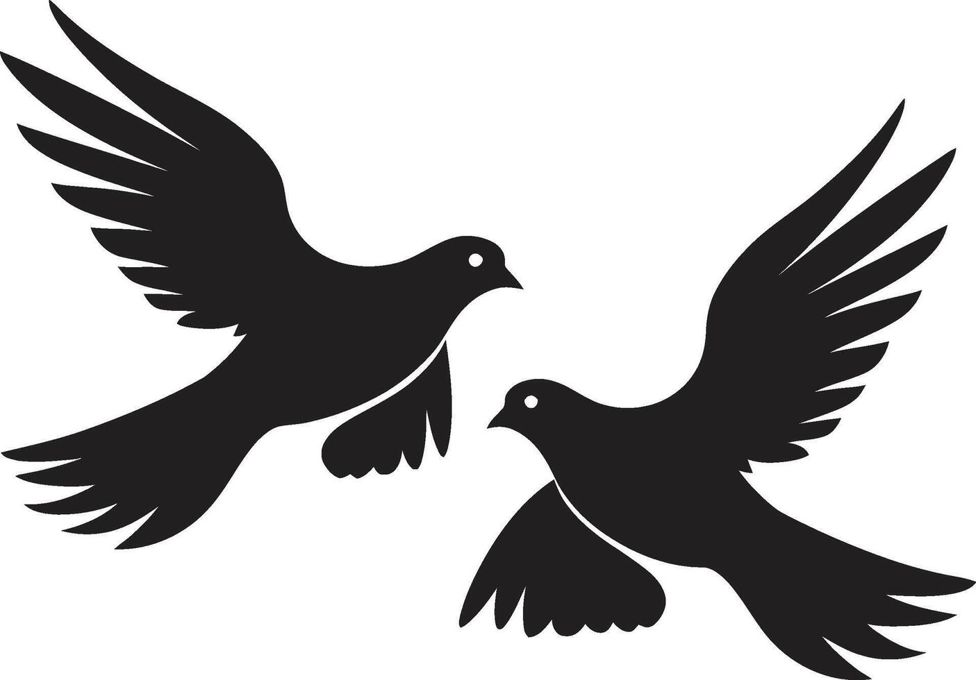 Infinite Love Dove Pair Celestial Connection of a Dove Pair vector