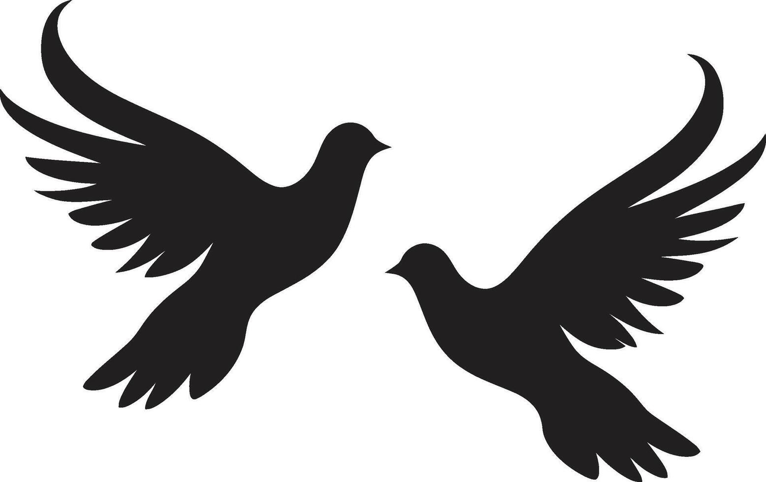 Winged Whispers Emblem of a Dove Pair Eternal Elegance Dove Pair Element vector