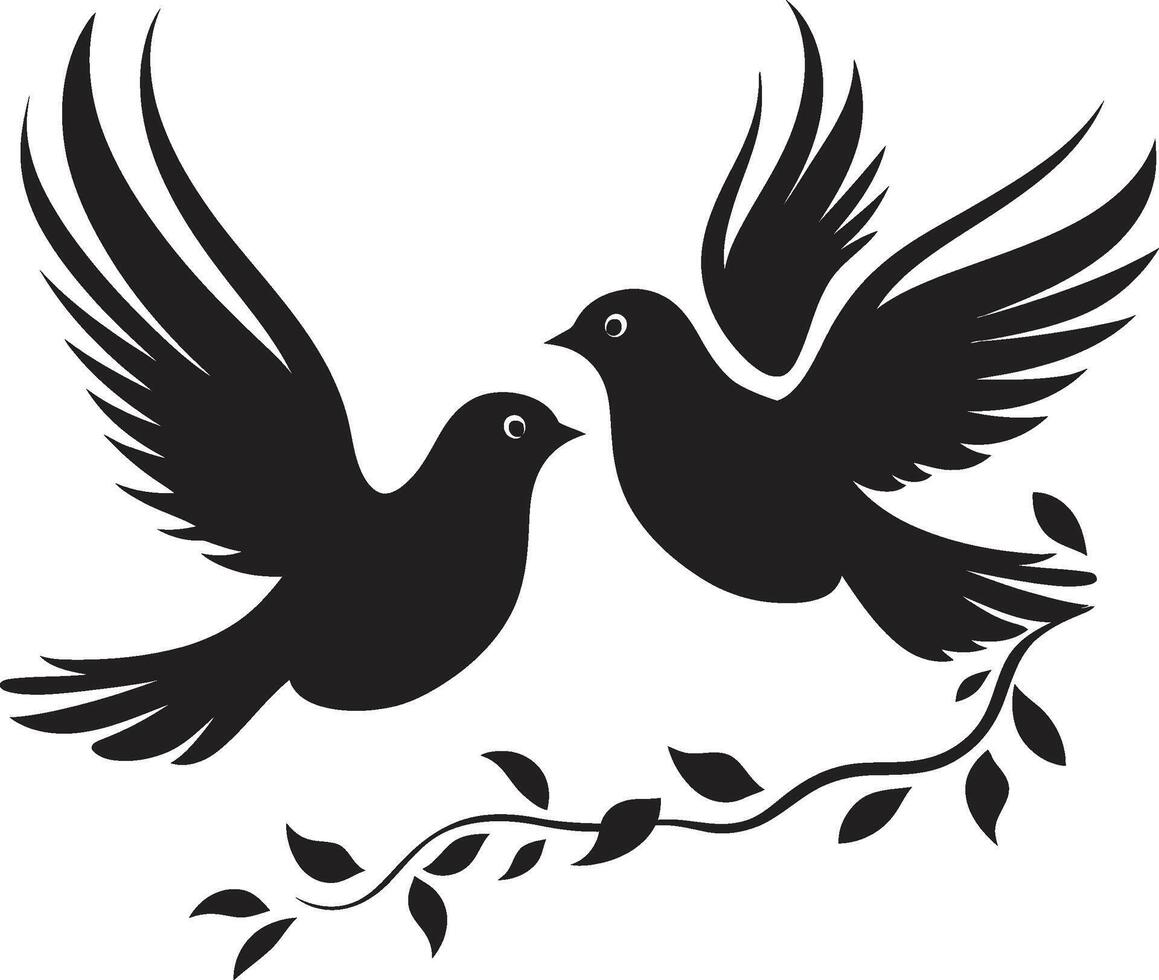 Gentle Companions Dove Pair Element Infinite Love Dove Pair vector