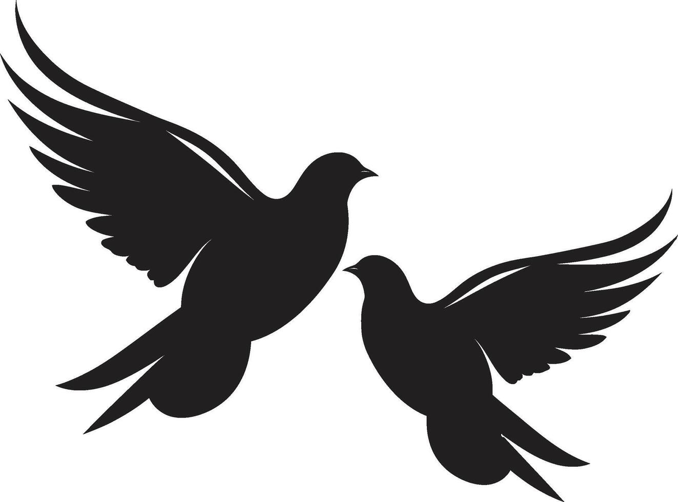 Fluttering Affection Dove Pair Element Soulful Soar of a Dove Pair vector