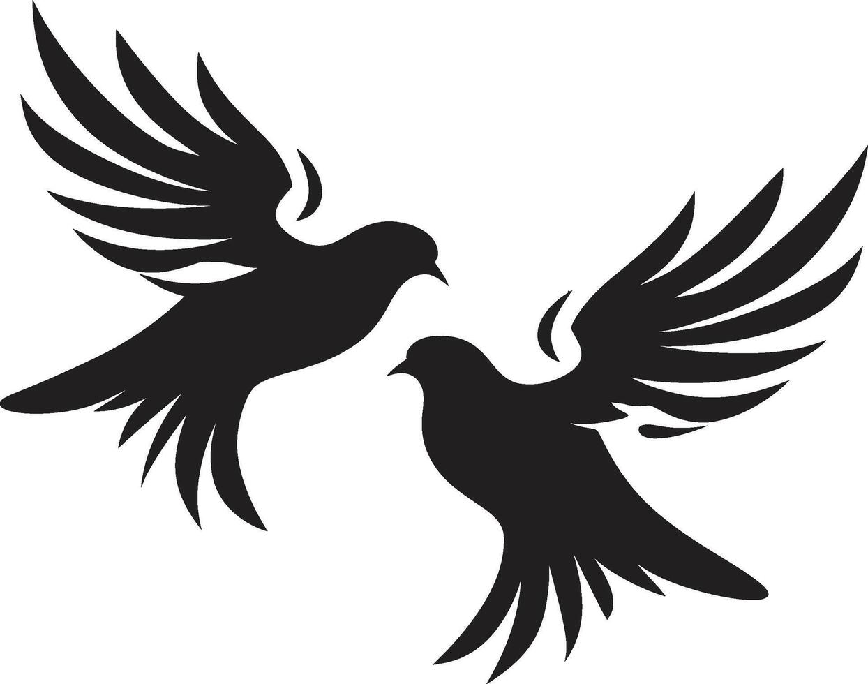 Endless Embrace Dove Pair Emblem Serenade in Flight of a Dove Pair vector