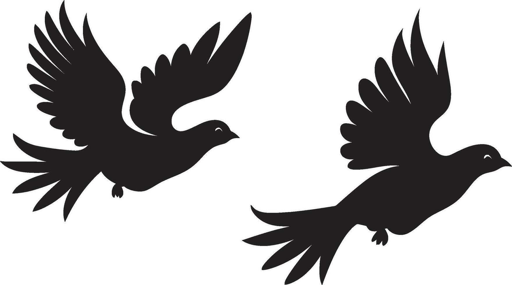 Winged Unity Dove Pair Element Loves Flight Path of a Dove Pair vector