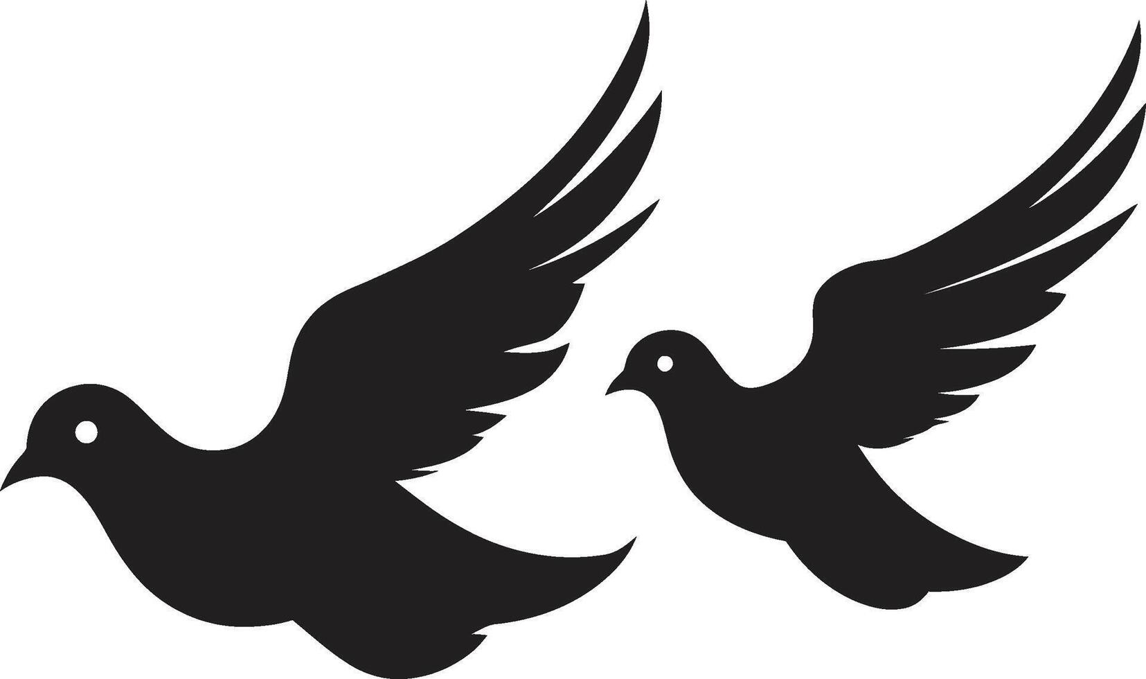 Serenade in Flight Emblem of a Dove Pair Graceful Partners Dove Pair Element vector