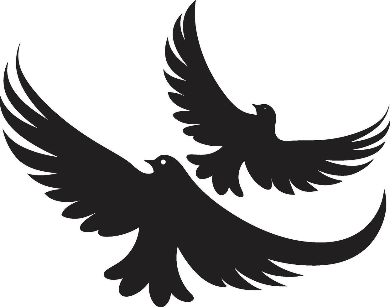 Wings of Unity of a Dove Pair Symbolic Serenity Dove Pair Element vector