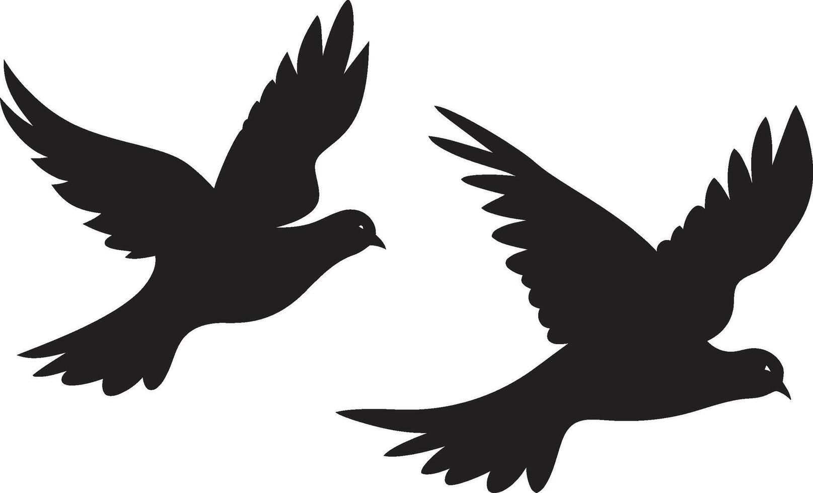 Serenade in Flight of a Dove Pair Winged Unity Dove Pair Element vector