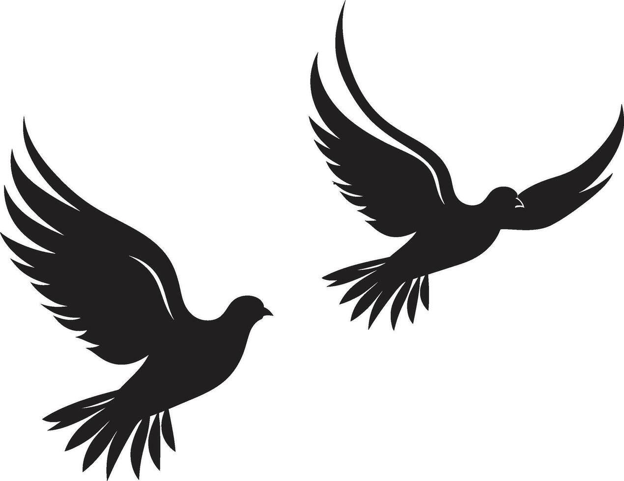 Celestial Connection of a Dove Pair Pair of Peace Dove Duo Element vector