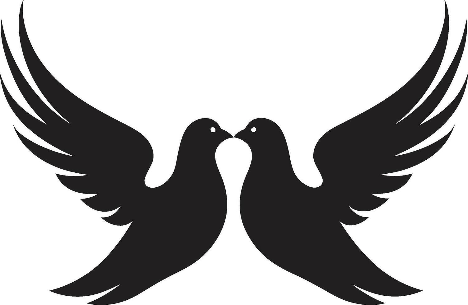 Eternal Serenity Dove Pair Element Harmony in Flight of a Dove Pair vector