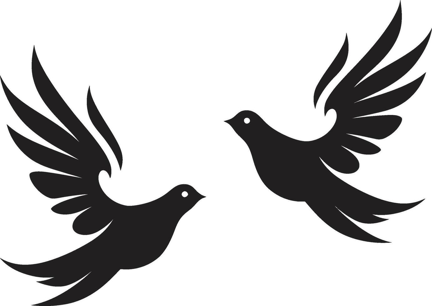 Soulful Soar of a Dove Pair Eternal Serenity Dove Pair Element vector