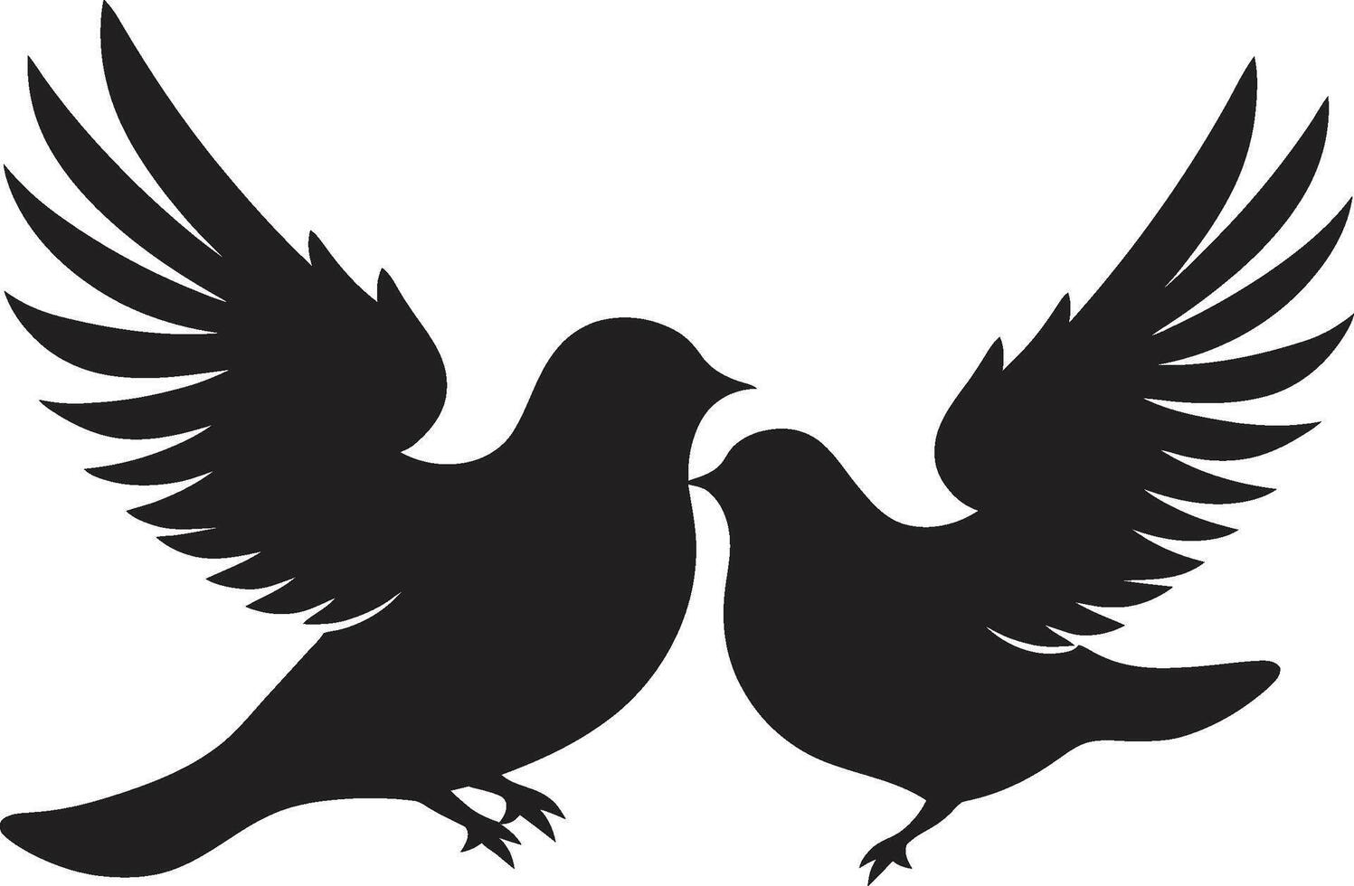 Peaceful Partners of a Dove Pair Celestial Connection Dove Pair Emblem vector