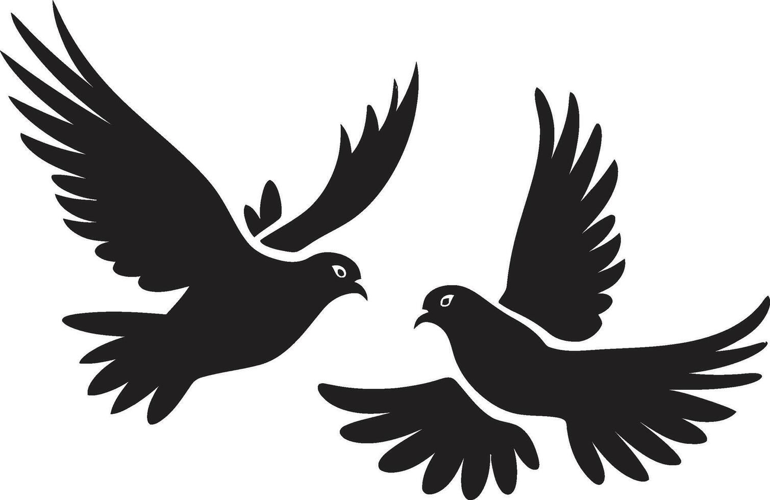 Heavenly Harmony of a Dove Pair Serenade in Flight Dove Pair Element vector