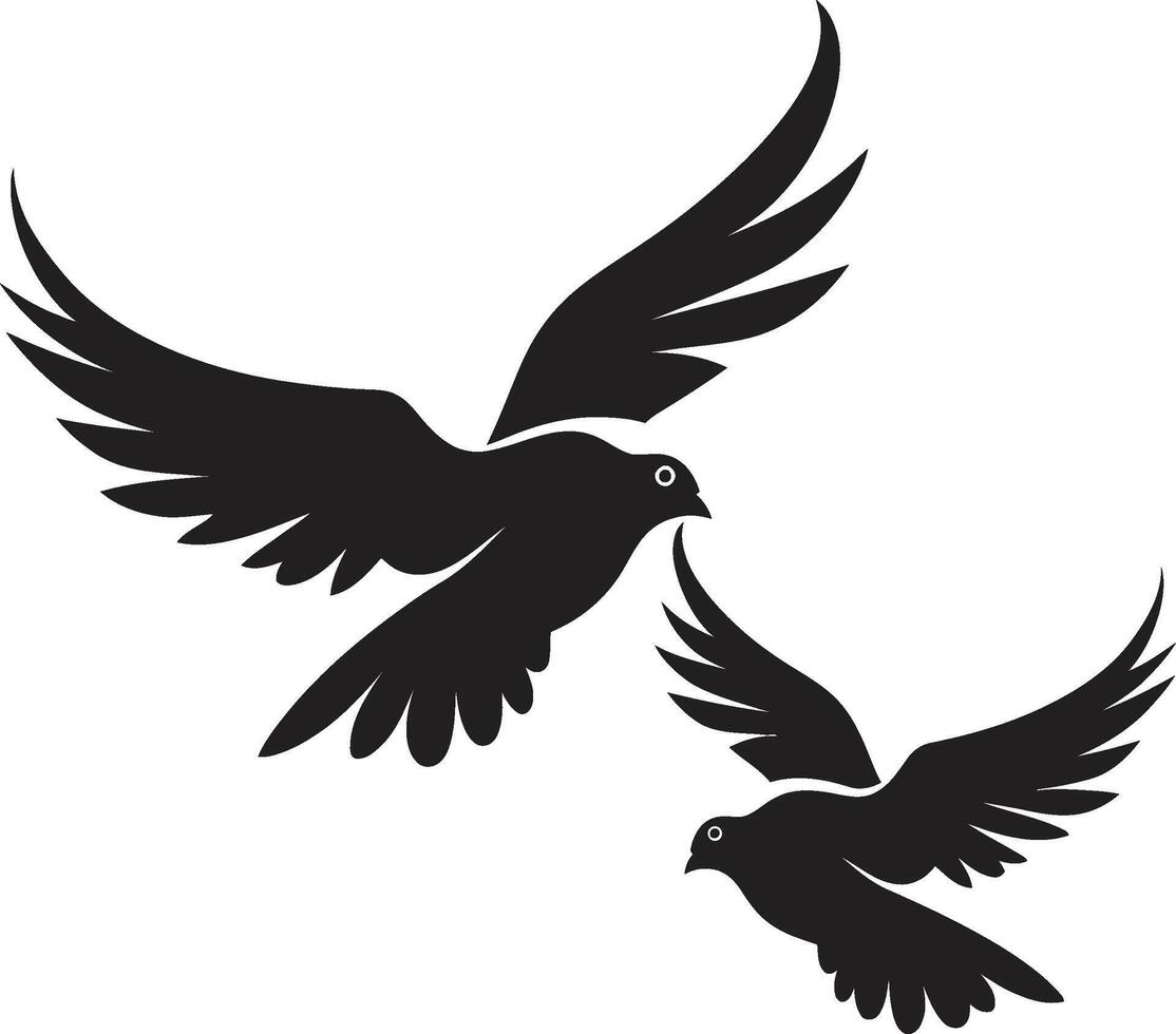 Flight of Love Dove Pair Emblem Heavenly Harmony of a Dove Pair vector