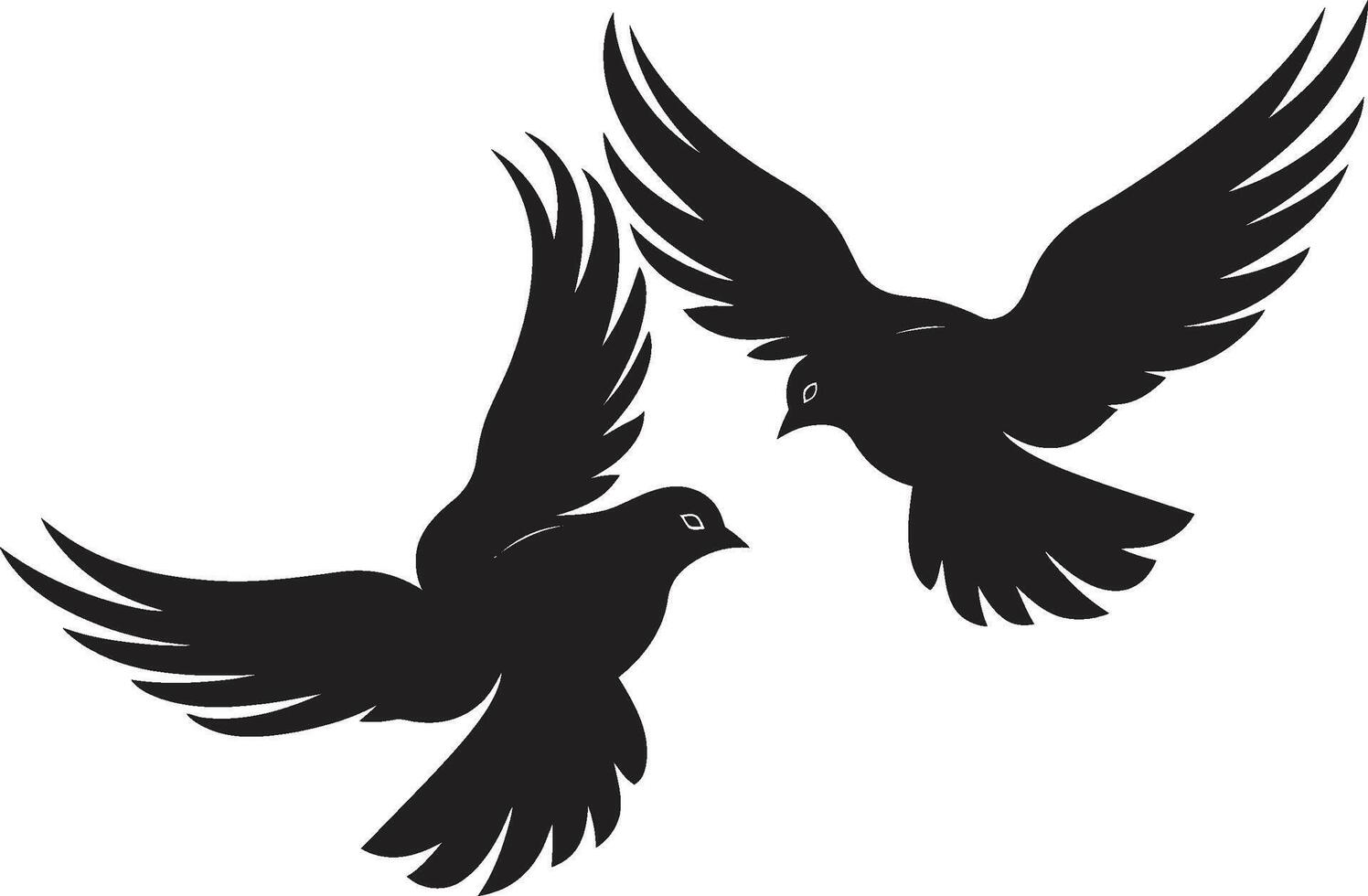 Heavenly Harmony Dove Pair Element Peaceful Partners of a Dove Pair vector