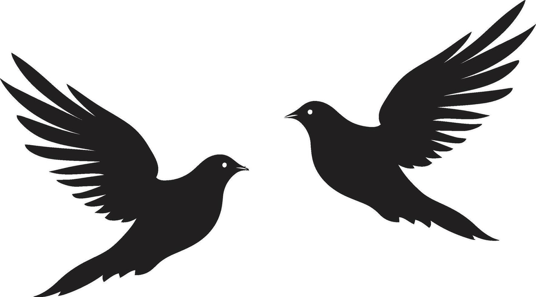 Graceful Partners Dove Pair Element Peaceful Wings Dove Pair vector