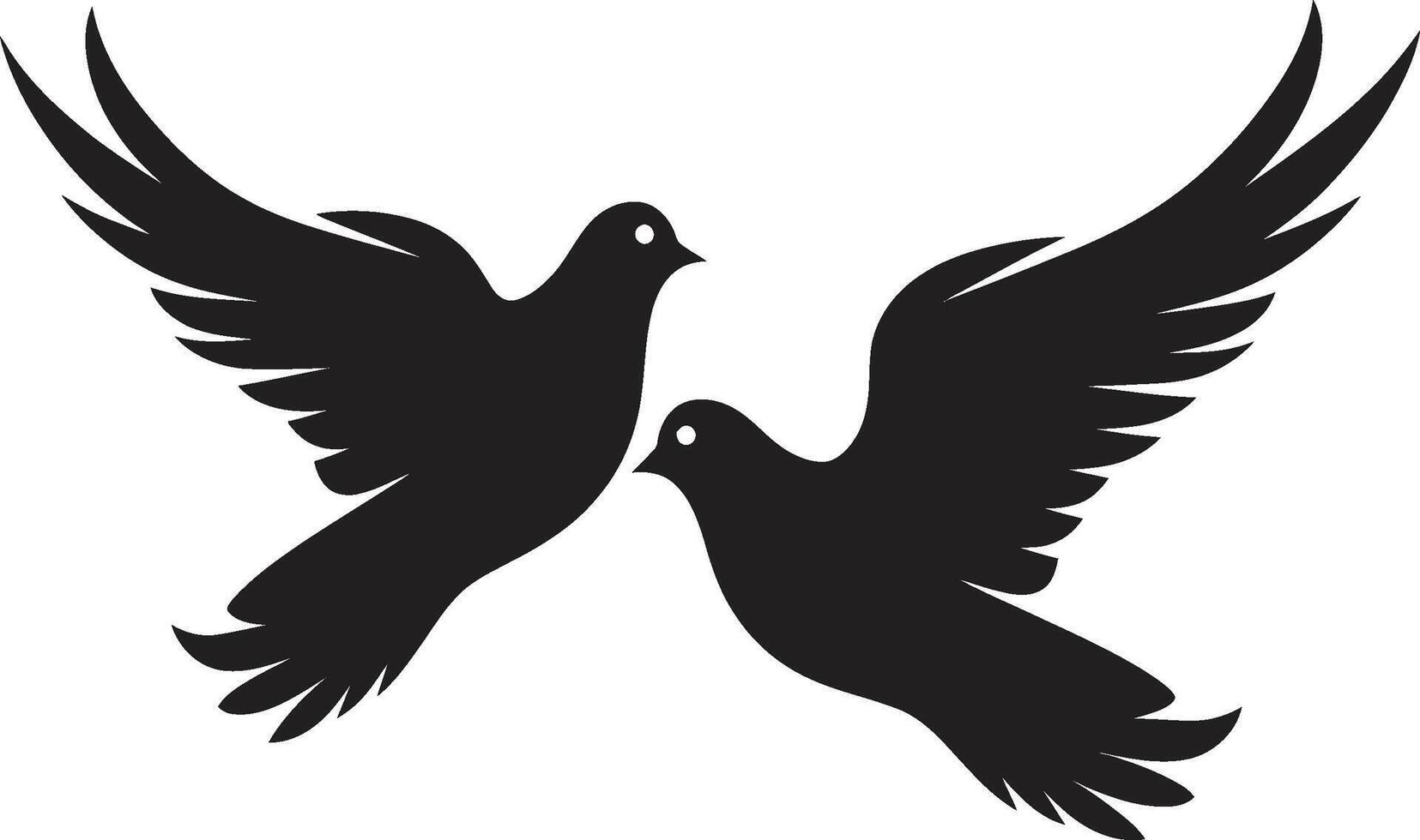 Heavenly Harmony of a Dove Pair Peaceful Partners Dove Pair Emblem vector