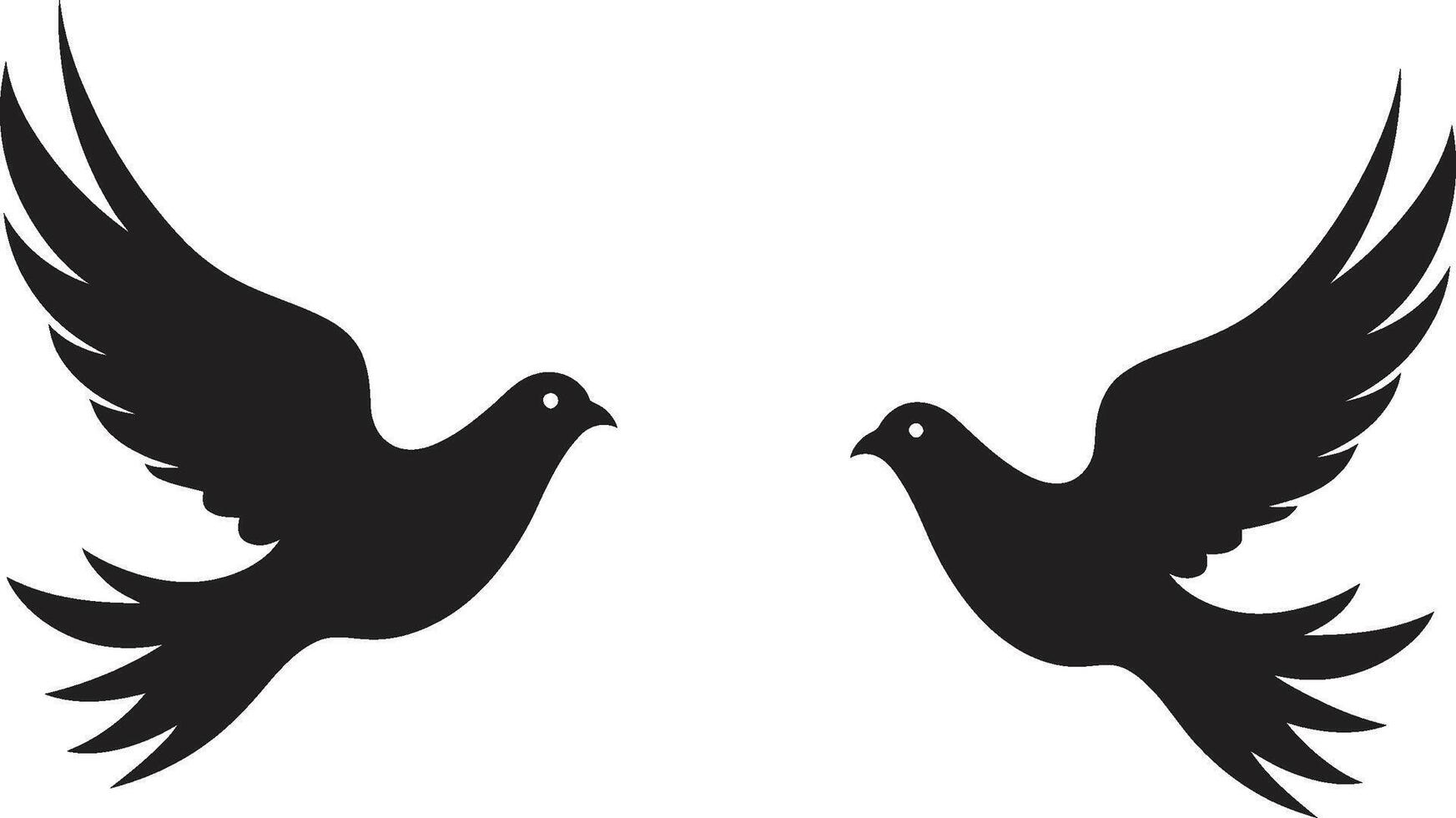 Infinite Serenity Dove Pair Emblem Duet of Devotion of a Dove Pair vector